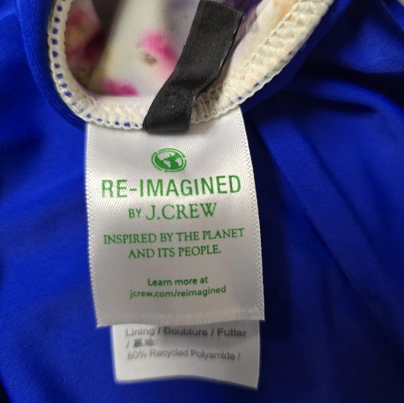 J.Crew Flora Obscura X strappy-back plunge one-piece in kaleidoscope Floral Sz16 - Picture 10 of 11